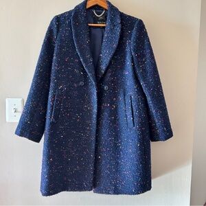 J Crew Nayla Italian Tweed Topcoat Black Multi-color Size 10